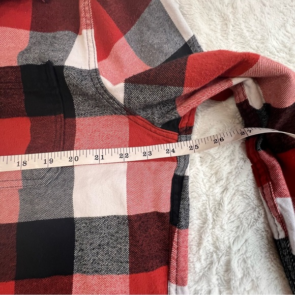 Hollister Men XL Burnt Orange White Black Plaid Thick Soft Flannel Button Shirt - Picture 7 of 14